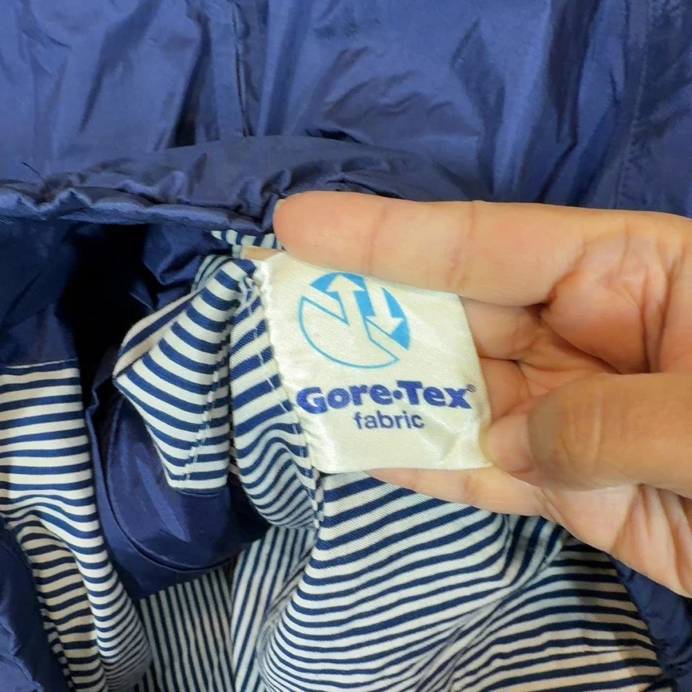 Howard Clark Gore-Tex Jacket Navy Blue Striped Lining SZ Medium Mens Windbreaker